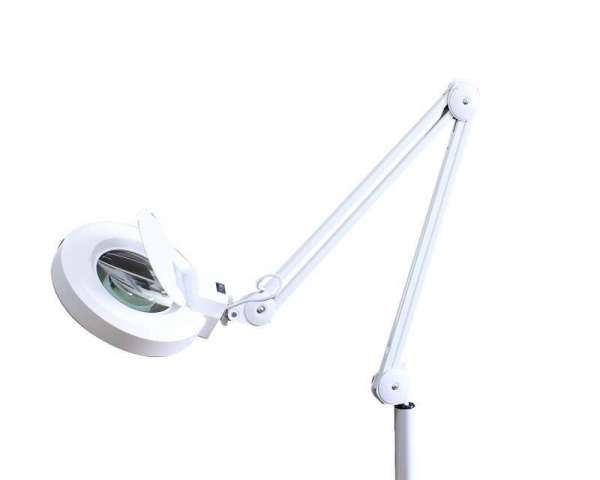 Светодиодная лампа лупа для маникюра 5 д белая на кронштейне